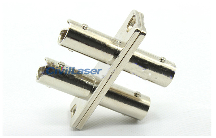 ST Double Core Single Mode Fiber Optic Adapter Metal Flange Plate